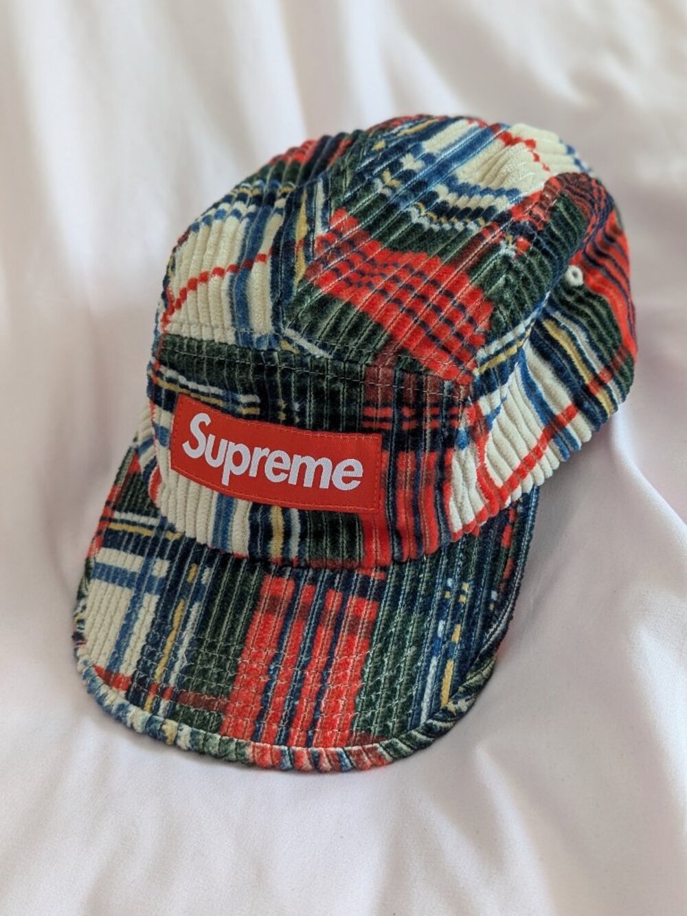 Supreme Multi Plaid Corduroy Camp Cap OS